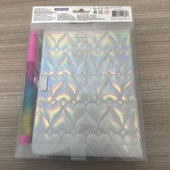 3C4G Quilted Hearts Locking Journal And Pen 192 Pages NEW - Picture 5 of 5